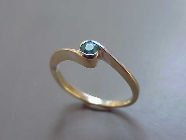 W6819  14k Yellow Gold   Faceted Emerald Ring   Hand Made  